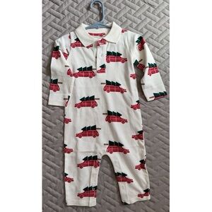 Kids One Piece with Red and Green Truck Print-Size 9-12 Months